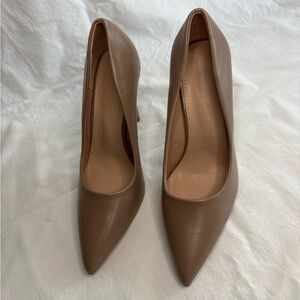 Taupe Pointed Toe Stiletto Pumps Nude High Heel Classic Pumps Size 36(5.5 -6)